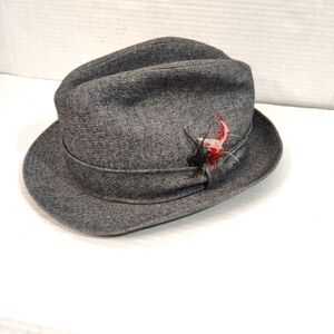 Mallory By Stetson Gray Pure Wool Lined Fedora Hat 7/8